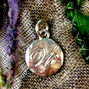 Letter W Monogrammed Charm with Jump-Ring